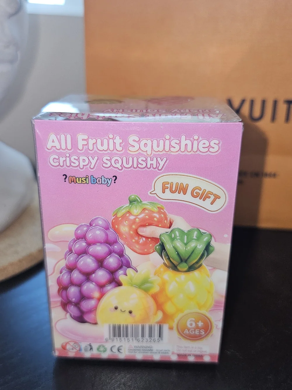 New in Package. Crispy Squishy Fruit Stress Toy - Strawberry